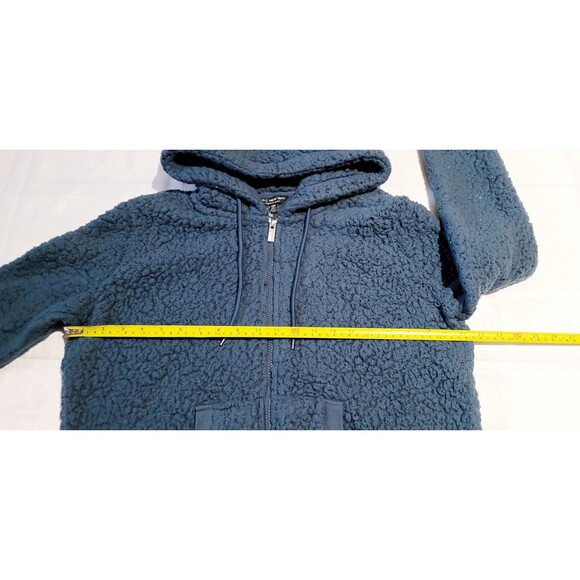 Mark New York Women's Size M Top Hoodie Faux Fur Sweater Blue - Picture 4 of 6